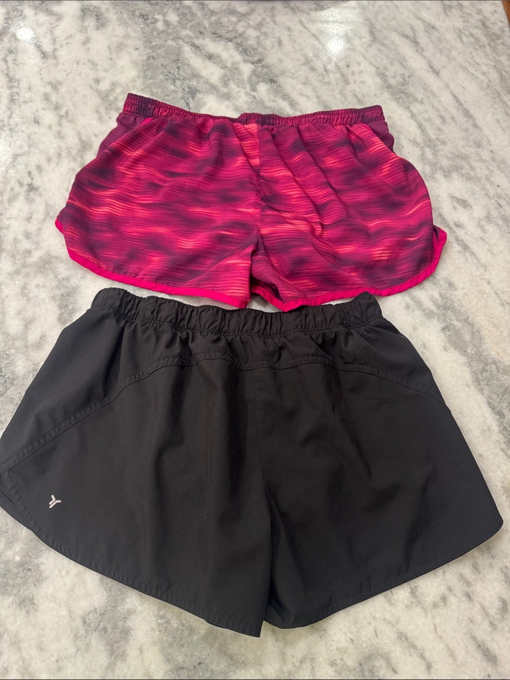 Old Navy Pink Patterned and Black Athletic Shorts Set - Picture 2 of 4